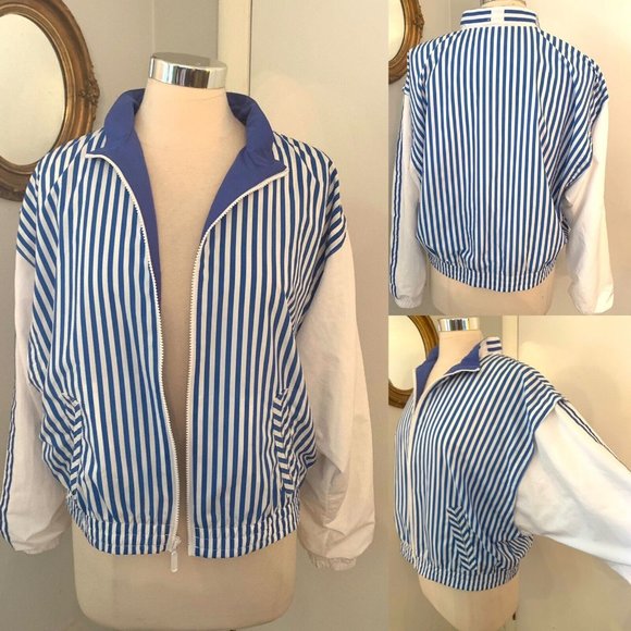 Vintage TAIL Windbreaker Long Sleeve Zip Up Jacket blokecore M Striped stripes - Picture 13 of 13